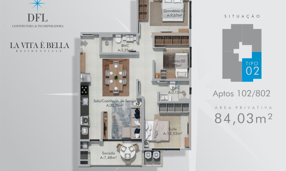 PLANTA APARTAMENTO TIPO 02