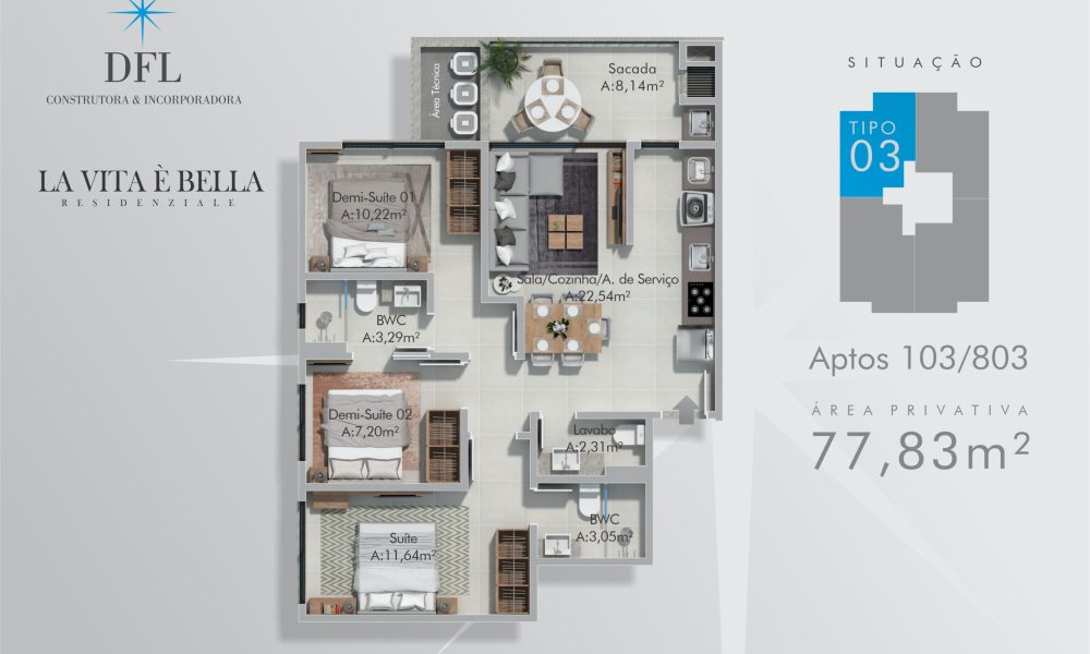 PLANTA APARTAMENTO TIPO 03